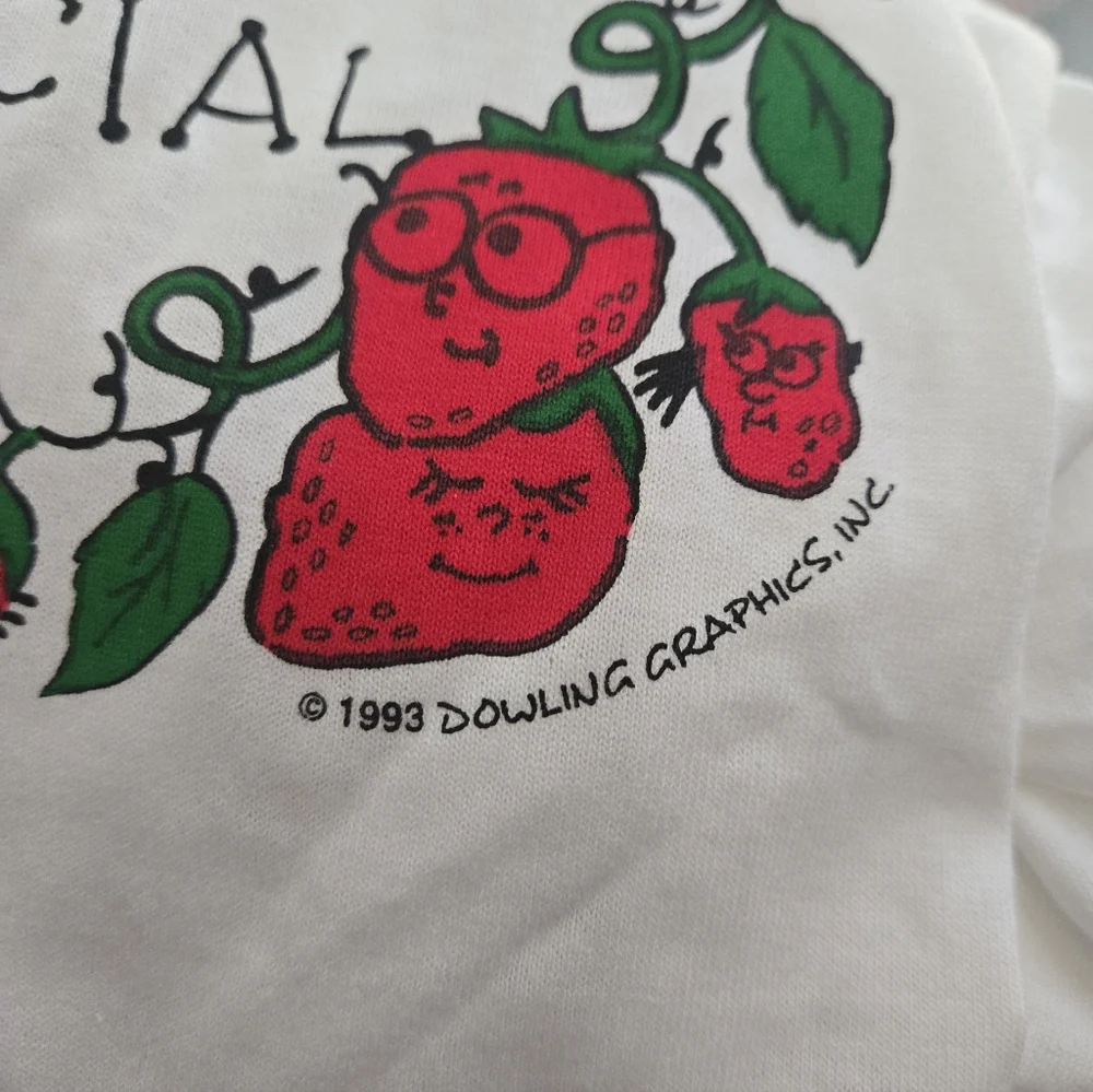 Vintage 90s Teacher Berry Cotton White Red Short Sleeve Shirt Size Large - Picture 6 of 13